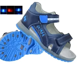 kids-skora-naturalna-sandaly-sandalki-led-granat-niebieskie-r21