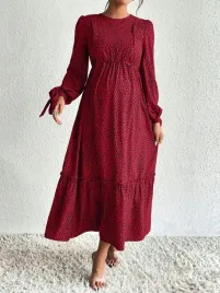 c7c209-czerwona-sukienka-w-kropki-z-dlugim-rekawem-shein-m