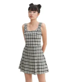 czarno-biala-sukienka-mini-w-krate-cropp-s