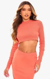 pomaranczowy-tkany-top-prettylittlething-xs