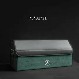 skorzany-organizer-do-bagaznika-logo-mercedes-75-31-31zamszowazielony