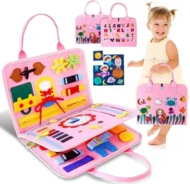 tablica-sensoryczna-manipulacyjna-montessori-zegar-materialowa-nauka-rozowa