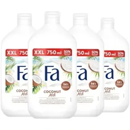 zel-pod-prysznic-damski-fa-coconut-milk-kremowy-kokos-zestaw-4x-750ml