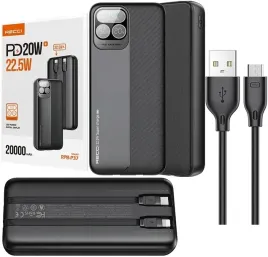 szybki-powerbank-20000mah-225w-3a-pd-z-wbudowanymi-kablami-z-ekranem-recci