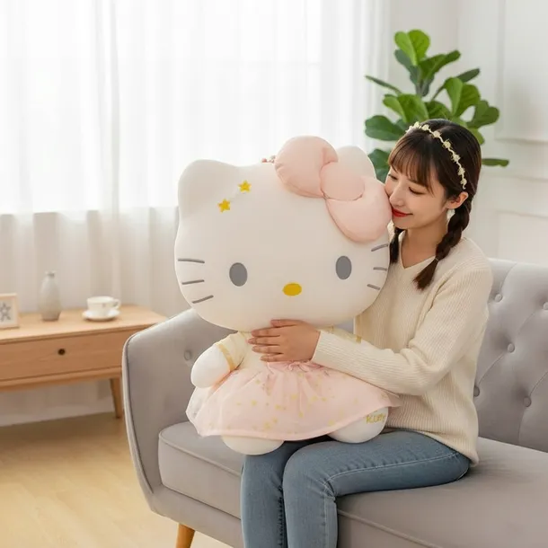 MASKOTKA HELLO KITTY PLUSZOWA PRZYTULANKA 50CM RÓŻOWA
