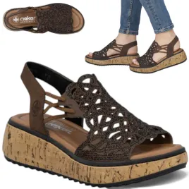 sandaly-damskie-eleganckie-na-koturnie-37-rieker-wygodne-wsuwane-brazowe