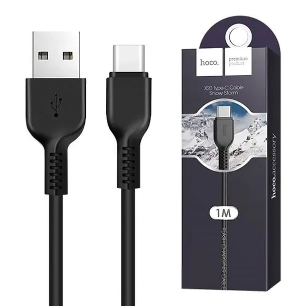 hoco-kabel-usb-do-typ-c-flash-x20-1-metr-czarny