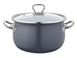 garnek-emalia-pleszew-bliss-22cm-4-8l-ciemny-szary-z-pokrywka-indukcja