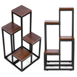 kwietnik-regal-na-kwiaty-ozdoby-4-polki-metal-mdf-ciemny-orzech-modernhome