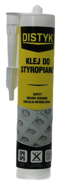 STYROADHESIVE Klej do kasetonów styropianu na beton ścianę biały Distyk