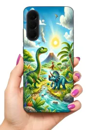 etui-case-do-samsung-galaxy-a37-a37-5g-zyrafy-zolwie-jednorozce-dino