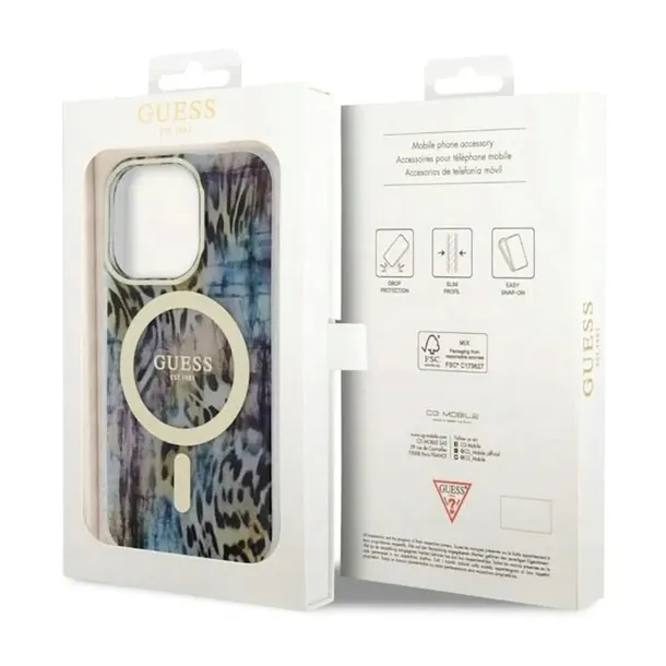 guess-leopard-magsafe-etui-iphone-14-pro-niebieski-funkcje-ladowanie-indukcyjne-pochlanianie-wstrzasow