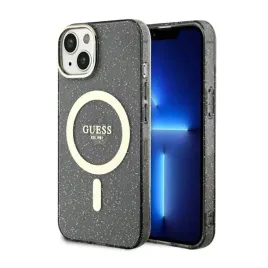 guess-glitter-gold-magsafe-etui-iphone-14-czarny