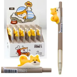 dlugopis-z-figurka-zoltego-pieska-shiba-niebieski-tusz-0-5mm