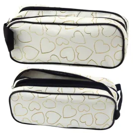 piornik-szkolny-biurowy-dwukomorowy-zlote-serca-bialy-235x10-cm