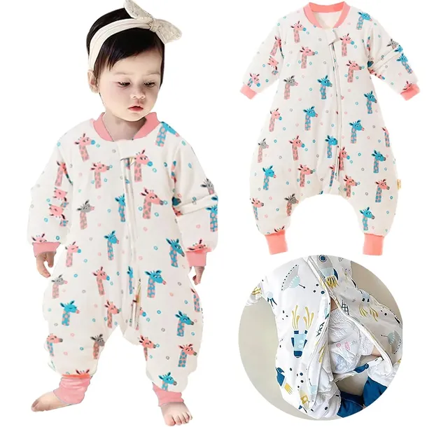 PIŻAMA DLA DZIECI PAJACYK DO SPANIA SWADDLE UP ŚPIWOREK ROZPINANY BAWEŁNA 8