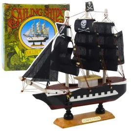 model-kolekcjonerski-dekoracyjny-statek-zaglowiec-piracki-czarny-20x20cm