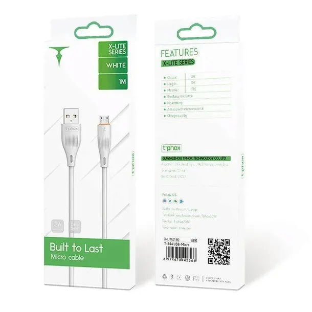 kabel-t-phox-x-lite-micro-usb-white-1m-3a
