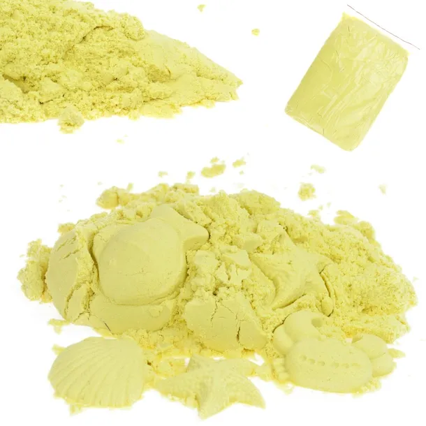 PIASEK KINETYCZNY MAGICZNY 1KG PIASKOLINA KOLORY ŻÓŁTY ZAPAS PIASKU