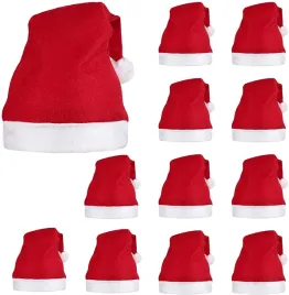 12x-czapka-mikolaja-przebranie-z-pomponem-kostium