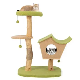 drewniany-drapak-dla-kota-z-domkiem-legowisko-110-cm