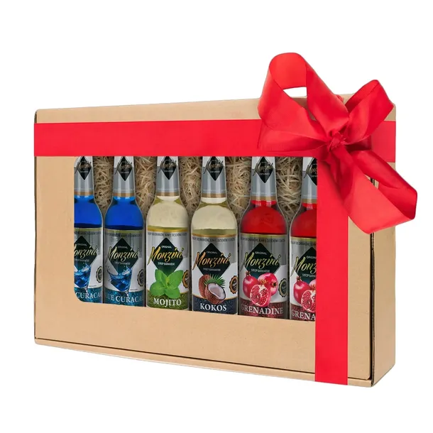 Zestaw prezentowy syropy do drinków: blue curacao, mojito, kokos, granat