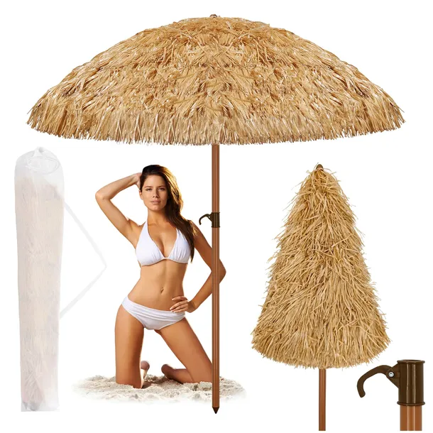 DUŻY PARASOL OGRODOWY PLAŻOWY HAWAJSKI 160 CM NA BALKON TARAS OGRÓD XXL