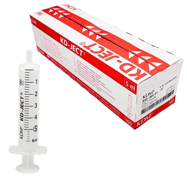 Strzykawki dwuczęściowe luer 5ml 100szt. KD-JECT KDM