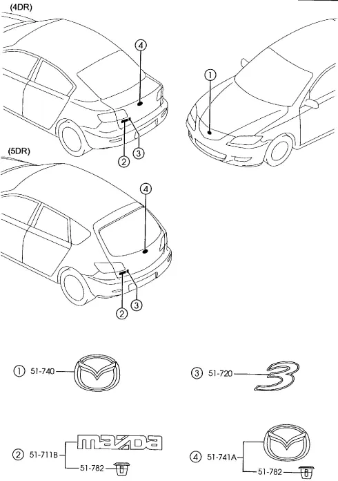 emblemat-klapy-tyl-mazda-3-bk-hatchback-oryginal-stan-nowy