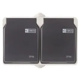 emos-a1397-1-gniazdo-podwojne-z-u-ip44-szaro-czarne