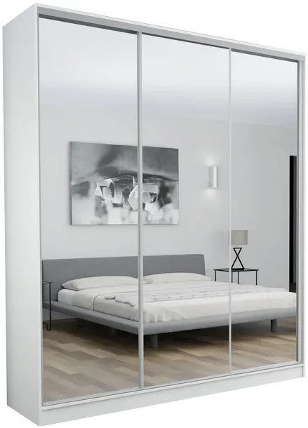 SZAFA 3D FLORES 190x250 BIAŁA LUSTRO PEŁNE WYSOKA