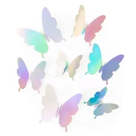 motylki-holograficzne-srebrne-naklejki-dekoracja-3d-na-sciane-balony-12szt