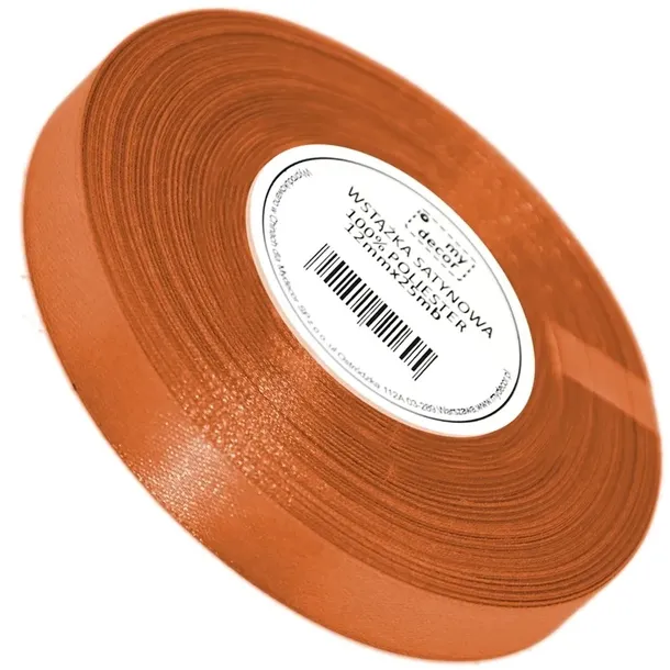 Wstążka Satynowa Tasiemka Atłasowa 12mm 25mb 3206 miedziana