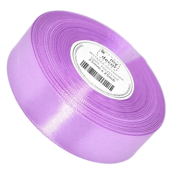 Wstążka Satynowa Tasiemka Atłasowa 25mm 25mb 3208 jasny fiolet