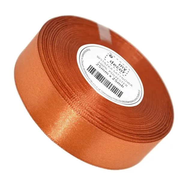 Wstążka Satynowa Tasiemka Atłasowa 25mm 25mb 3206 miedziana