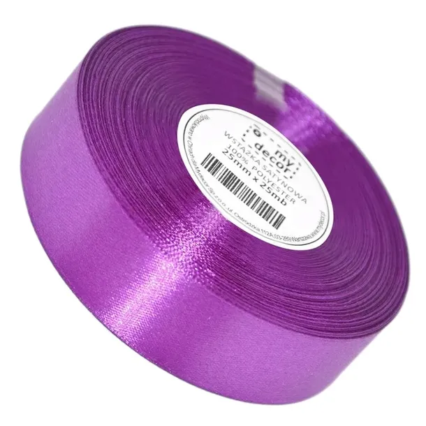 Wstążka Satynowa Tasiemka Atłasowa 25mm 25mb 3172 Ciemny Fiolet śliwka