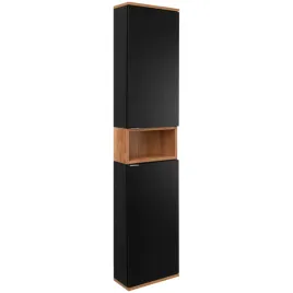 szafka-wiszaca-slupek-nelle-czarna-mat-dab-country-szer-35-cm-wys-163-cm