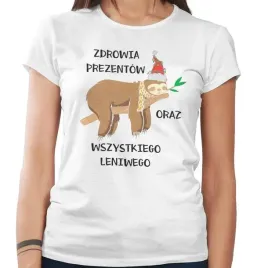 koszulka-damska-leniwiec-zyczenia-swiateczne-l