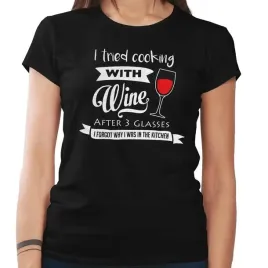 koszulka-damska-gotowanie-i-wino-smieszne-l