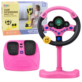 kierownica-interaktywna-na-stojaku-z-pedalami-swiatla-dzwieki-rozowa