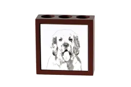 clumber-spaniel-stojak-na-dlugopisy-z-psem-organizer-na-biurko-z-nadruki