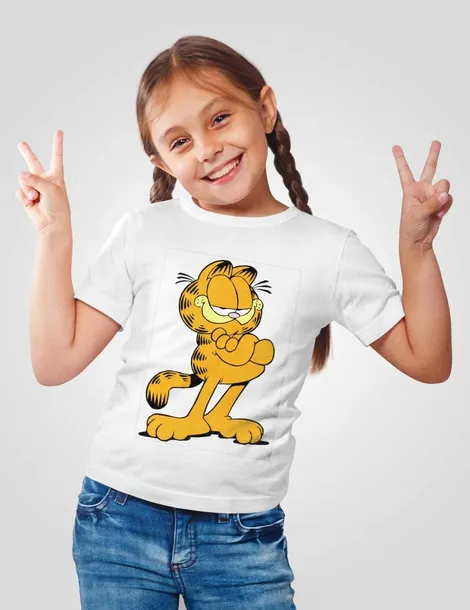 koszulka-junior-garfield-128-kolor-bialy