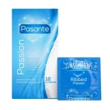 pasante-ribbed-passion-condoms-12-pcs-waga-z-opakowaniem-0-05-kg