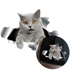 naklejka-grafika-na-samochod-kot-w-dziurze-3d-kot-brytyjski-cat-15x20-druk
