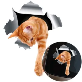 naklejka-grafika-na-samochod-kot-w-dziurze-3d-rudy-kotek-cat-kitty-15x115