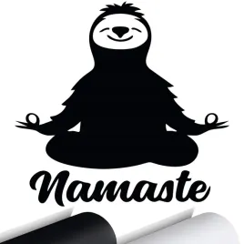 naklejka-na-samochod-leniwiec-namaste-yoga-15x15