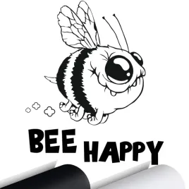 naklejka-na-auto-pszczola-bee-happy-luck-15x13