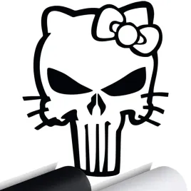 naklejka-na-auto-hello-kitty-punisher-kot-125x15