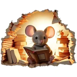 naklejka-dekoracyjna-na-sciane-myszka-czytelniczka-mysz-ksiazki-books-20x25