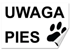 naklejka-ostrzegawcza-uwaga-pies-lapa-30x20-samoprzylepna